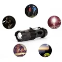 LED Flashlight SK68 – 5W, Adjustable Zoom, Illumination Range 200-500m, Compact & Portable, Black