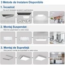 LED panel 60x60cm, 60W, Eco model, white frame, 3500k, recessed lighting