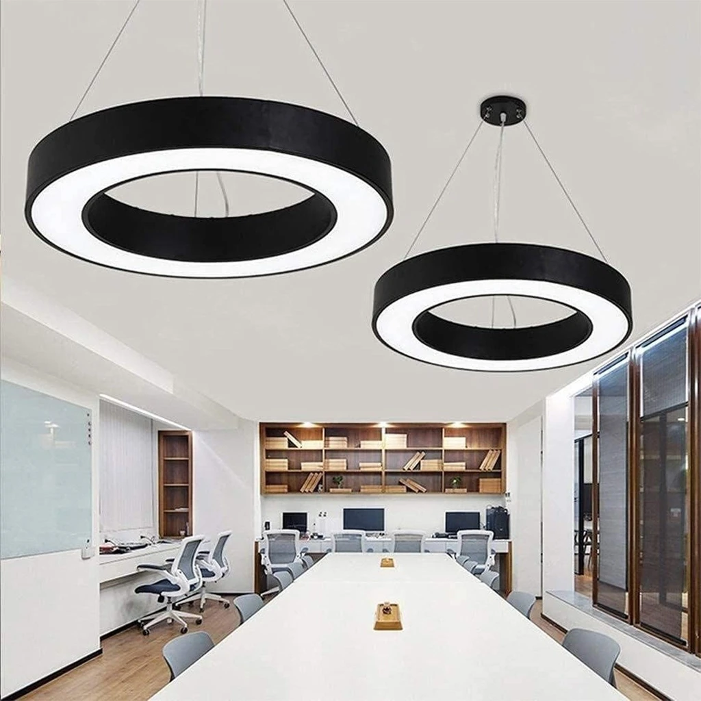 LED ceiling light 48W, round hollow, φ60 cm, 6500k, black