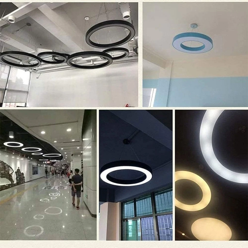 LED ceiling light 48W, round hollow, φ60 cm, 6500k, black