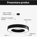 LED ceiling light 48W, round hollow, φ60 cm, 6500k, black