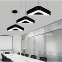 Suspended LED ceiling light 48W, Hollow Triangular, 60 cm, 6500k, Black