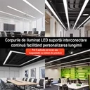 Office LED Ceiling Light 120x10x5.5cm, 32W, Premium Model, Rectangular, Black, 6500k