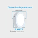 Round LED Ceiling light 6W φ 11cm, 3500k, White, applied