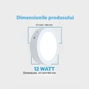 Round LED Ceiling light 12W φ 16cm, 6500k, White, applied