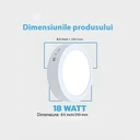 Round LED Ceiling light 18W φ 21cm, 3500k, White, applied