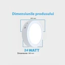 Round LED Ceiling light 24W φ 28.5cm, 6500k, White, applied