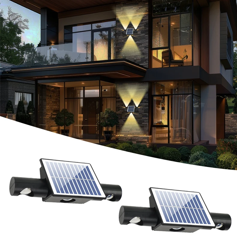 [LBZ-00072] Lampa de perete solara 3 LED-uri, IP65, Alb cald/Lumina aurie