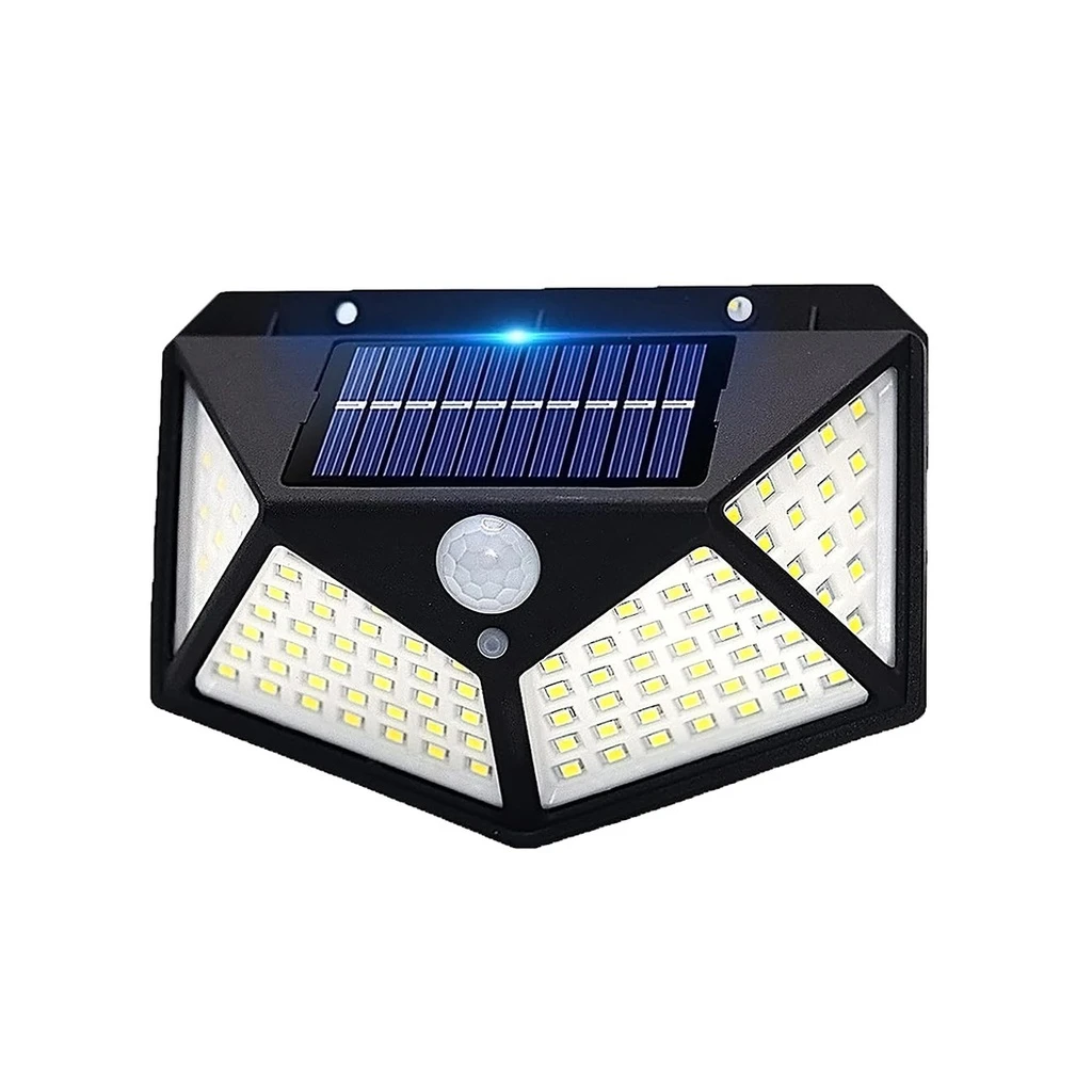 [LBZ-00195] Lampa Solara LED Exterior, 100 LED-uri SMD cu Senzor de Miscare, Montaj pe Perete, Fara Cablu, Lumina Alba Rece 6500K