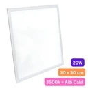 [LBZ-00001] Panou LED 30x30 cm, 20W, Lumina Calda 3500K, Model Eco, Rama Argintie, Ideal pentru Tavan Fals, Incastrat