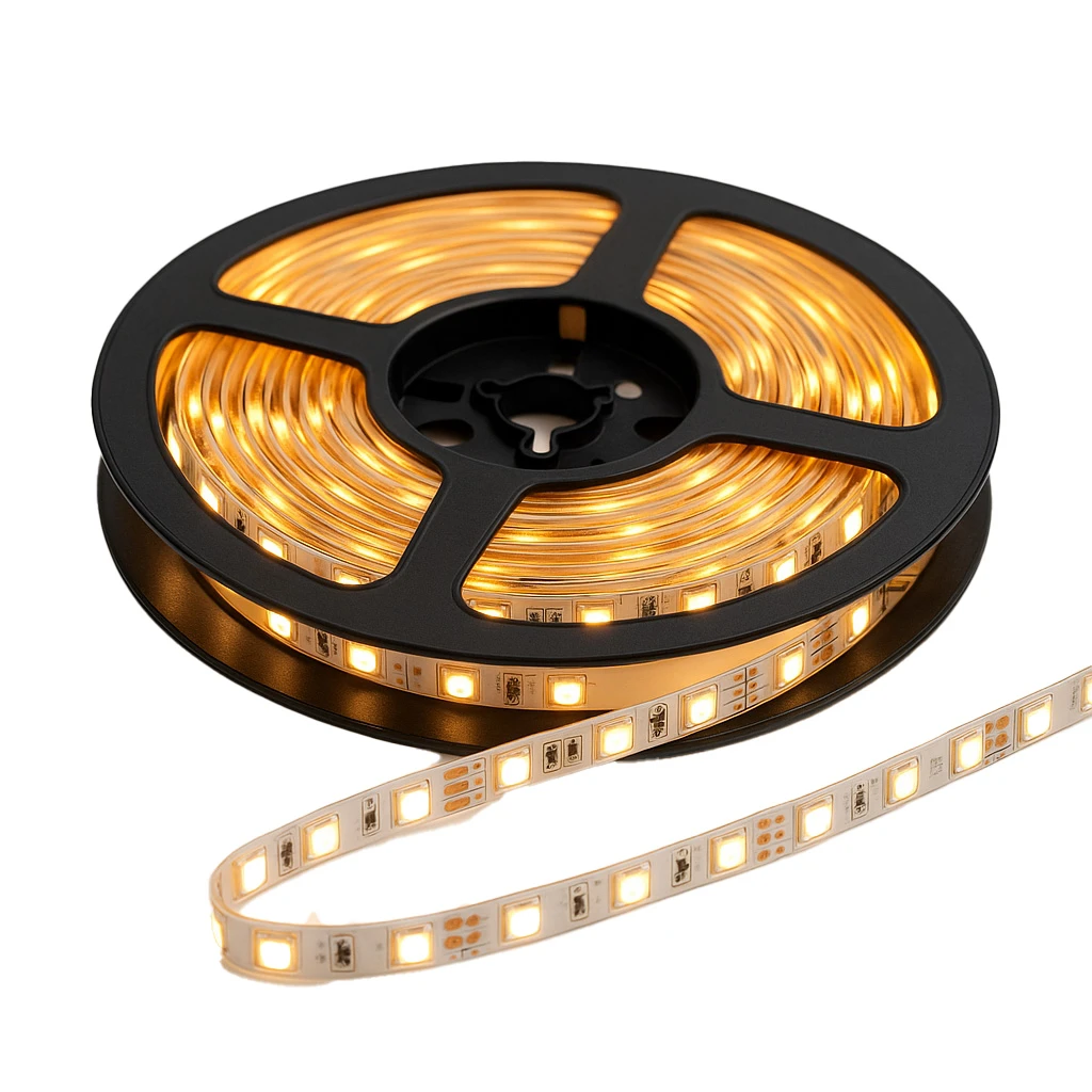 [LBZ-00474] Banda LED 12V, 60 LED/m, SMD 5050, Lumina Alb-Calda, Latime 10mm, Rola de 5 metri