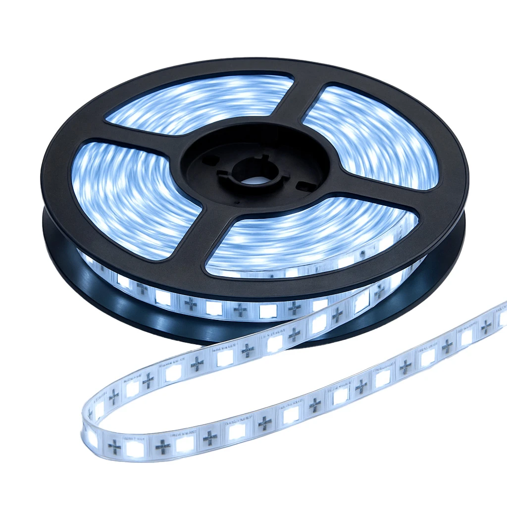 [LBZ-00484] Banda LED 12V, 120 LED/m, SMD 5050, Lumina Alb-Rece, Interior IP20, 10mm, Rola 5 metri