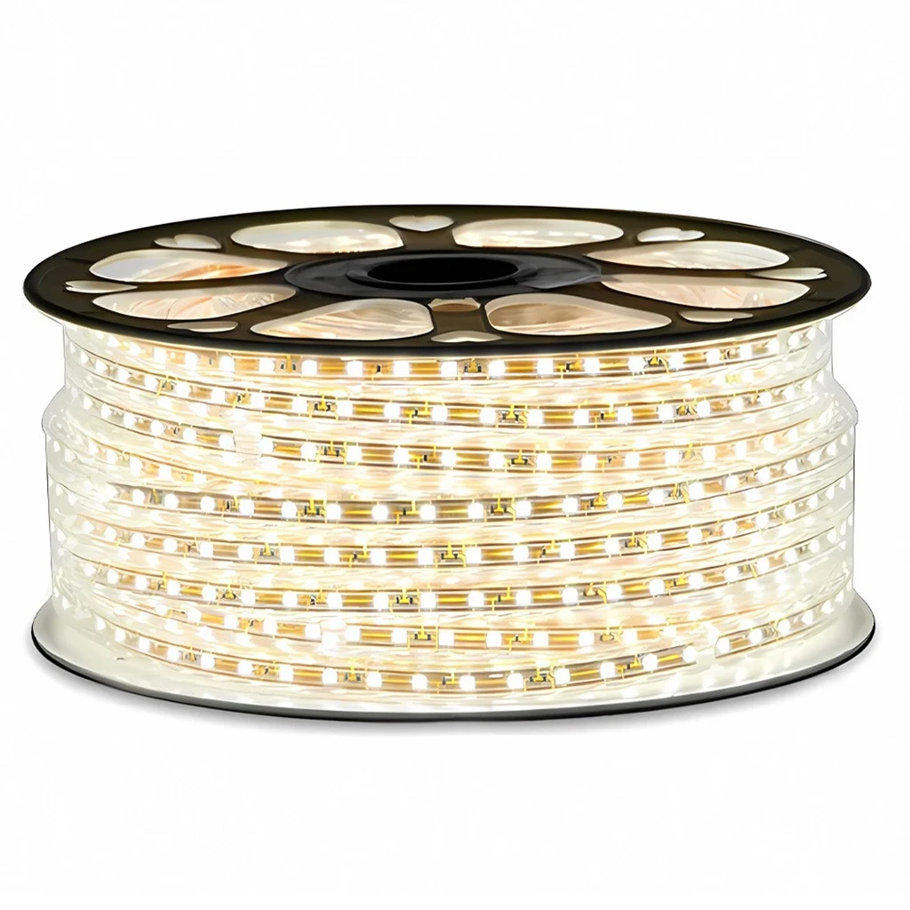 [LBZ-00491] Banda LED 220V, 120 LED/m, SMD 2835, Lumina Alb-Neutra, Exterior IP65, 10mm, Rola 100 metri