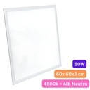 [LBZ-00011] Panou LED 60x60 cm, 60W, Lumina Neutra 4500K, Model Eco, Rama Argintie, Ideal pentru Tavan Casetat, Incastrat