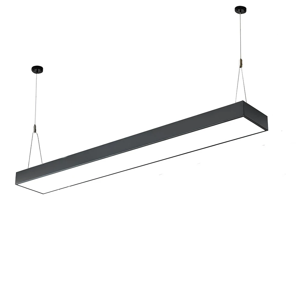 [LBZ-00037] Corp Iluminat LED Suspendat 80W, 120x30cm, Negru, Lumina neutra 4500K, Design Premium, Modular