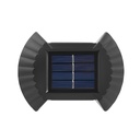 Aplica solara LED bidirectionala exterior, design funda, 8 LED-uri, lumina alb cald 3500K, IP65, baterie 300 mAh, autonomie 8-10 ore