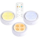 Set 3 Lampi LED Fara Fir – Alimentate cu Baterii, 3 Culori de Lumina, Telecomanda, Design Modern, Plastic Rezistent – Alb