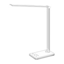 Lampa de Birou LED – Protectie Ochi, 10 Niveluri de Intensitate, 5 Temperaturi de Culoare (3000K-5500K), Pliabila, No Flicker, Aluminiu, port incarcare  Telefon, Argintie