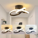 Lustra LED 20W, 3 Trepte Temperatura Culoare (Alb Rece, Neutru, Cald), Design Modern, Neagra