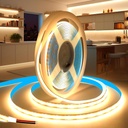 Banda LED COB 12V, 528 LED/m, Lumina Alb-Calda, Interior IP20, 10mm, Rola 5 metri