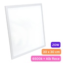 Panou LED 30x30 cm, 20W, Lumina Rece 6500K, Model Premium, Rama Alba, Ideal pentru Tavan Fals, Incastrat