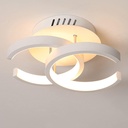 Lustra LED 20W - 2 Cercuri deschise, 3 trepte de culoare (Alb Rece, Neutru, Cald), Design Modern 24x17x11.5 cm, Alb