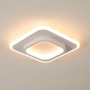 Lustra LED 20W - 2 Patrate, 3 trepte de culoare (Alb Rece, Neutru, Cald), Design Modern, 24x10x6 cm, Alb
