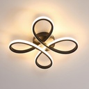 Lustra LED 20W - Tip floare, Design Modern, 3 trepte de culoare (Alb Rece, Neutru, Cald), Neagra