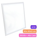 Panou LED 60x60 cm, 60W, Lumina Calda 3500K, Model Eco, Rama Alba, Ideal pentru Tavan Casetat, Incastrat