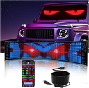 Display LED Auto RGB 92×374 mm, Matrix LED Programabil pentru Lunetă, Control APP, USB
