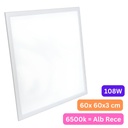 Panou LED 60x60 cm, 108W, Lumina Rece 6500K, Model Premium, Rama Alba, Ideal pentru Tavan Casetat, Incastrat
