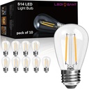 Set 10 becuri S14 cu soclu E27, 1W