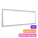 Panou LED 30x60 cm, 40W, Lumina Rece 6500K, Model Eco, Rama Argintie, Ideal pentru Tavan Fals, Incastrat